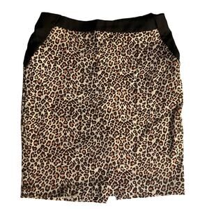 Elise Women’s Mini Skirt size XS, Leopard print Brown and Orange, 2 layers